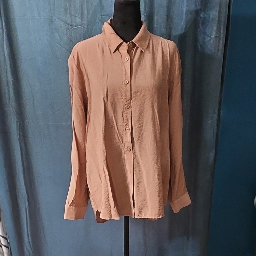 Chicos - Gently Worn - Tan Long Sleeve Blouse
